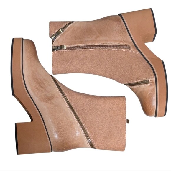 Antelope U12 Illeana leather thick heel platform ankle boot tan boho chic 38 - Picture 10 of 11